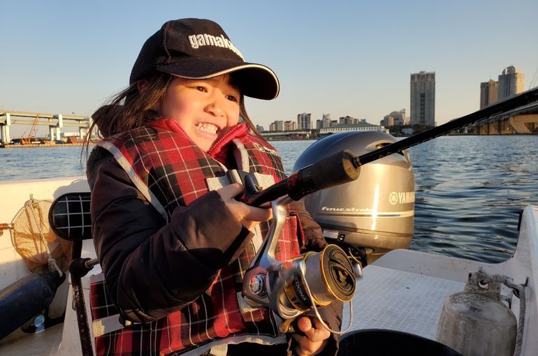 釣りをしているところ